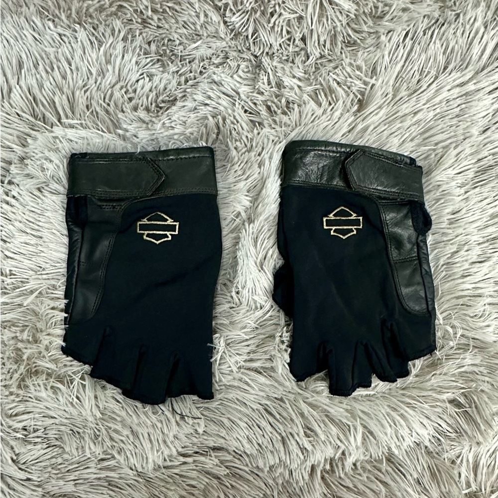 Harley Davidson Men’s Leather fingerless riding gloves